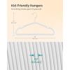 imageSONGMICS Kids Hangers 50 Pack 14 x 8 Inches NonSlip Velvet Baby Hangers for Closet SpaceSaving Wide Shoulder Notches Dove Gray UCRF038G01Cloud White