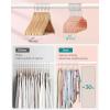 imageSONGMICS Kids Hangers 50 Pack 14 x 8 Inches NonSlip Velvet Baby Hangers for Closet SpaceSaving Wide Shoulder Notches Dove Gray UCRF038G01Coral Pink