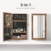 imageSONGMICS Lockable Jewelry Cabinet Armoire with Mirror WallMounted Space Saving Jewelry Storage Organizer Gift for Mom White UJJC51WTRustic Brown