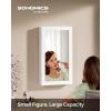 imageSONGMICS Lockable Jewelry Cabinet Armoire with Mirror WallMounted Space Saving Jewelry Storage Organizer Gift for Mom White UJJC51WTWhite