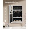 imageSONGMICS Lockable Jewelry Cabinet Armoire with Mirror WallMounted Space Saving Jewelry Storage Organizer Gift for Mom White UJJC51WTWhite