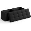 imageSONGMICS MAZIE Collection  43 Inches Folding Storage Ottoman Bench Ottoman Foot Rest End of Bed Bench Storage Chest Load 660 lb for Living Room Bedroom Entryway Dark Gray ULSF77KInk Black