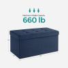 imageSONGMICS MAZIE Collection  43 Inches Folding Storage Ottoman Bench Ottoman Foot Rest End of Bed Bench Storage Chest Load 660 lb for Living Room Bedroom Entryway Dark Gray ULSF77KMidnight Blue