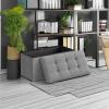 imageSONGMICS MAZIE Collection  43 Inches Folding Storage Ottoman Bench Ottoman Foot Rest End of Bed Bench Storage Chest Load 660 lb for Living Room Bedroom Entryway Dark Gray ULSF77KLight Gray