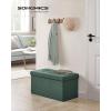 imageSONGMICS MAZIE Collection  43 Inches Folding Storage Ottoman Bench Ottoman Foot Rest End of Bed Bench Storage Chest Load 660 lb for Living Room Bedroom Entryway Dark Gray ULSF77KRetro Green