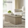 imageSONGMICS MAZIE Collection  43 Inches Folding Storage Ottoman Bench Ottoman Foot Rest End of Bed Bench Storage Chest Load 660 lb for Living Room Bedroom Entryway Dark Gray ULSF77KCamel Brown