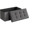 imageSONGMICS MAZIE Collection  43 Inches Folding Storage Ottoman Bench Ottoman Foot Rest End of Bed Bench Storage Chest Load 660 lb for Living Room Bedroom Entryway Dark Gray ULSF77KDark Gray