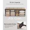 imageSONGMICS MAZIE Collection  43 Inches Folding Storage Ottoman Bench Ottoman Foot Rest End of Bed Bench Storage Chest Load 660 lb for Living Room Bedroom Entryway Dark Gray ULSF77KCamel Brown