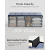 imageSONGMICS MAZIE Collection  43 Inches Folding Storage Ottoman Bench Ottoman Foot Rest End of Bed Bench Storage Chest Load 660 lb for Living Room Bedroom Entryway Dark Gray ULSF77KMisty Blue