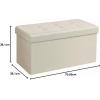 imageSONGMICS MAZIE Collection  43 Inches Folding Storage Ottoman Bench Ottoman Foot Rest End of Bed Bench Storage Chest Load 660 lb for Living Room Bedroom Entryway Dark Gray ULSF77KCream White