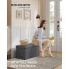 imageSONGMICS MAZIE Collection  43 Inches Folding Storage Ottoman Bench Ottoman Foot Rest End of Bed Bench Storage Chest Load 660 lb for Living Room Bedroom Entryway Dark Gray ULSF77KDark Gray