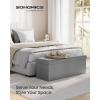 imageSONGMICS MAZIE Collection  43 Inches Folding Storage Ottoman Bench Ottoman Foot Rest End of Bed Bench Storage Chest Load 660 lb for Living Room Bedroom Entryway Dark Gray ULSF77KLight Gray