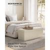 imageSONGMICS MAZIE Collection  43 Inches Folding Storage Ottoman Bench Ottoman Foot Rest End of Bed Bench Storage Chest Load 660 lb for Living Room Bedroom Entryway Dark Gray ULSF77KCream White