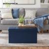 imageSONGMICS MAZIE Collection  43 Inches Folding Storage Ottoman Bench Ottoman Foot Rest End of Bed Bench Storage Chest Load 660 lb for Living Room Bedroom Entryway Dark Gray ULSF77KMidnight Blue