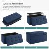 imageSONGMICS MAZIE Collection  43 Inches Folding Storage Ottoman Bench Ottoman Foot Rest End of Bed Bench Storage Chest Load 660 lb for Living Room Bedroom Entryway Dark Gray ULSF77KMidnight Blue
