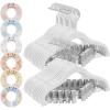 imageSONGMICS Baby Hangers 30 Packs Pants Hangers with Clips Kids Hangers with 6 Clothes Dividers NonSlip Childrens Clothes Hangers Pants Hangers Black UCRF013B30White