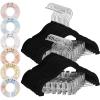 imageSONGMICS Baby Hangers 30 Packs Pants Hangers with Clips Kids Hangers with 6 Clothes Dividers NonSlip Childrens Clothes Hangers Pants Hangers Black UCRF013B30Black