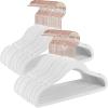 imageSONGMICS Baby Kids Hangers 50 Pack for Closet 118 x 81 Inches Rose Gold 360 Swivel Hooks SpaceSaving Clothes Velvet Hangers for Nursery NonSlip Jelly Pink UCRF027P01White