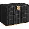 imageSONGMICS HOME Stackable Jewelry Box with Mirror 4Tier Jewelry Storage Organizer PU Surface with Stitching Floating Effect 67 x 11 x 8 Inches Mothers Day Gift for Mom Ink Black UJBC181B01Ink Black