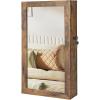 imageSONGMICS Lockable Jewelry Cabinet Armoire with Mirror WallMounted Space Saving Jewelry Storage Organizer Gift for Mom White UJJC51WTRustic Brown