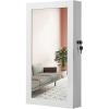 imageSONGMICS Lockable Jewelry Cabinet Armoire with Mirror WallMounted Space Saving Jewelry Storage Organizer Gift for Mom White UJJC51WTWhite