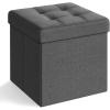 imageSONGMICS MAZIE Collection  43 Inches Folding Storage Ottoman Bench Ottoman Foot Rest End of Bed Bench Storage Chest Load 660 lb for Living Room Bedroom Entryway Dark Gray ULSF77KDark Gray