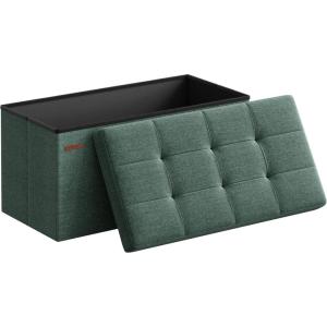 imageSONGMICS MAZIE Collection  43 Inches Folding Storage Ottoman Bench Ottoman Foot Rest End of Bed Bench Storage Chest Load 660 lb for Living Room Bedroom Entryway Dark Gray ULSF77KRetro Green