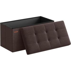 imageSONGMICS MAZIE Collection  43 Inches Folding Storage Ottoman Bench Ottoman Foot Rest End of Bed Bench Storage Chest Load 660 lb for Living Room Bedroom Entryway Dark Gray ULSF77KBrown