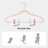 imageSONGMICS 50 Velvet Coat Hangers Bundle with 24 Pants Hangers Rose Gold Hooks SpaceSaving Closet Organizers for Pants Skirts Dresses Jackets Light Pink UCRF21PK50 and UCRF14PK24