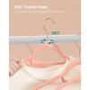 imageSONGMICS 50 Velvet Coat Hangers Bundle with 24 Pants Hangers Rose Gold Hooks SpaceSaving Closet Organizers for Pants Skirts Dresses Jackets Light Pink UCRF21PK50 and UCRF14PK24