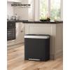imageSONGMICS Kitchen Trash Can 16 Gallons 2 x 8 Gallons Dual Compartment Garbage Can 60L Pedal Recycling Bin StayOpen Lid and Soft Closure Stainless Steel 15 Bags Included Silver ULTB202E01Black