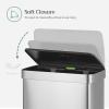 imageSONGMICS Kitchen Trash Can 16 Gallons 2 x 8 Gallons Dual Compartment Garbage Can 60L Pedal Recycling Bin StayOpen Lid and Soft Closure Stainless Steel 15 Bags Included Silver ULTB202E01Silver