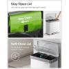 imageSONGMICS Kitchen Trash Can 16 Gallons 2 x 8 Gallons Dual Compartment Garbage Can 60L Pedal Recycling Bin StayOpen Lid and Soft Closure Stainless Steel 15 Bags Included Silver ULTB202E01White
