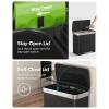 imageSONGMICS Kitchen Trash Can 16 Gallons 2 x 8 Gallons Dual Compartment Garbage Can 60L Pedal Recycling Bin StayOpen Lid and Soft Closure Stainless Steel 15 Bags Included Silver ULTB202E01Black