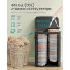 imageSONGMICS Laundry Basket 449 Gal Laundry Hamper 2 Compartments Easy Assembly with Lid and Handles Removable Inner Bags 22 x 157 x 295 Inches Ink Black ULCB813B01Ink Black