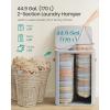 imageSONGMICS Laundry Basket 449 Gal Laundry Hamper 2 Compartments Easy Assembly with Lid and Handles Removable Inner Bags 22 x 157 x 295 Inches Ink Black ULCB813B01Dove Gray