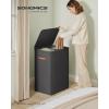 imageSONGMICS Laundry Basket 449 Gal Laundry Hamper 2 Compartments Easy Assembly with Lid and Handles Removable Inner Bags 22 x 157 x 295 Inches Ink Black ULCB813B01Ink Black