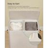 imageSONGMICS Laundry Basket 449 Gal Laundry Hamper 2 Compartments Easy Assembly with Lid and Handles Removable Inner Bags 22 x 157 x 295 Inches Ink Black ULCB813B01Cappuccino Beige