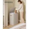 imageSONGMICS Laundry Basket 449 Gal Laundry Hamper 2 Compartments Easy Assembly with Lid and Handles Removable Inner Bags 22 x 157 x 295 Inches Ink Black ULCB813B01Cappuccino Beige