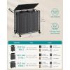 imageSONGMICS Laundry Hamper 130L Laundry Basket with Lid Clothes Hamper with Wheels Collapsible Removable Liner Bag IronMade Laundry Sorter Ink Black and Slate Gray ULCB313B11Ink Black  Slate Gray