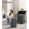 imageSONGMICS Laundry Hamper 130L Laundry Basket with Lid Clothes Hamper with Wheels Collapsible Removable Liner Bag IronMade Laundry Sorter Ink Black and Slate Gray ULCB313B11Ink Black  Slate Gray