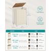 imageSONGMICS Laundry Hamper 130L Laundry Basket with Lid Clothes Hamper with Wheels Collapsible Removable Liner Bag IronMade Laundry Sorter Ink Black and Slate Gray ULCB313B11Natural Beige  Cream White