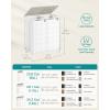 imageSONGMICS Laundry Hamper 130L Laundry Basket with Lid Clothes Hamper with Wheels Collapsible Removable Liner Bag IronMade Laundry Sorter Ink Black and Slate Gray ULCB313B11Cloud White