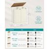 imageSONGMICS Laundry Hamper 130L Laundry Basket with Lid Clothes Hamper with Wheels Collapsible Removable Liner Bag IronMade Laundry Sorter Ink Black and Slate Gray ULCB313B11Natural Beige  Cream White