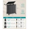 imageSONGMICS Laundry Hamper 130L Laundry Basket with Lid Clothes Hamper with Wheels Collapsible Removable Liner Bag IronMade Laundry Sorter Ink Black and Slate Gray ULCB313B11Ink Black  Slate Gray