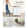 imageSONGMICS Laundry Hamper 130L Laundry Basket with Lid Clothes Hamper with Wheels Collapsible Removable Liner Bag IronMade Laundry Sorter Ink Black and Slate Gray ULCB313B11Cloud White