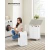 imageSONGMICS Laundry Hamper 130L Laundry Basket with Lid Clothes Hamper with Wheels Collapsible Removable Liner Bag IronMade Laundry Sorter Ink Black and Slate Gray ULCB313B11Cloud White