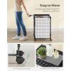 imageSONGMICS Laundry Hamper 130L Laundry Basket with Lid Clothes Hamper with Wheels Collapsible Removable Liner Bag IronMade Laundry Sorter Ink Black and Slate Gray ULCB313B11Ink Black  Cloud White