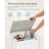 imageSONGMICS Laundry Hamper 130L Laundry Basket with Lid Clothes Hamper with Wheels Collapsible Removable Liner Bag IronMade Laundry Sorter Ink Black and Slate Gray ULCB313B11Cloud White