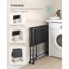 imageSONGMICS Laundry Hamper 130L Laundry Basket with Lid Clothes Hamper with Wheels Collapsible Removable Liner Bag IronMade Laundry Sorter Ink Black and Slate Gray ULCB313B11Ink Black  Slate Gray